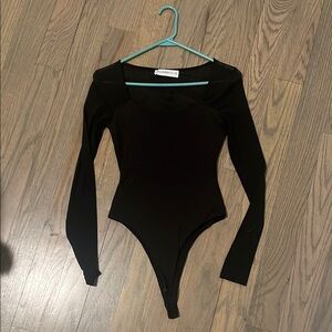 Hello Molly Black Long Sleeve Bodysuit